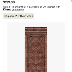 Ruggable Kaden Amber Red Runner 2.5 x 7